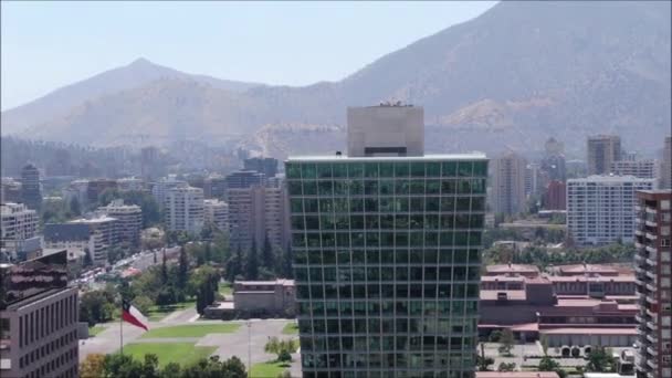 Flygbilder Staden Och Byggnader Chile — Stockvideo