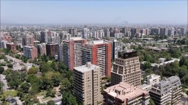 Luchtbeelden Van Stad Gebouwen Chili — Stockvideo