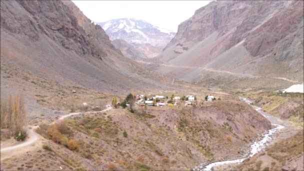 Paisaje Río Valle Montaña Vista Aérea Chile — Vídeo de stock