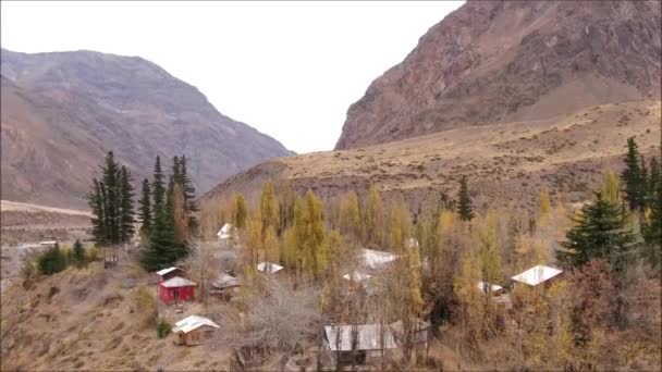 Aerial View Mountain Landscape River Valley Chile — Stock Video