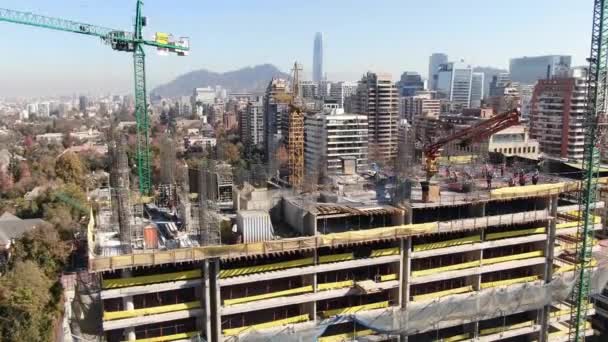 Aerial View Buildings City Chile — Stock Video