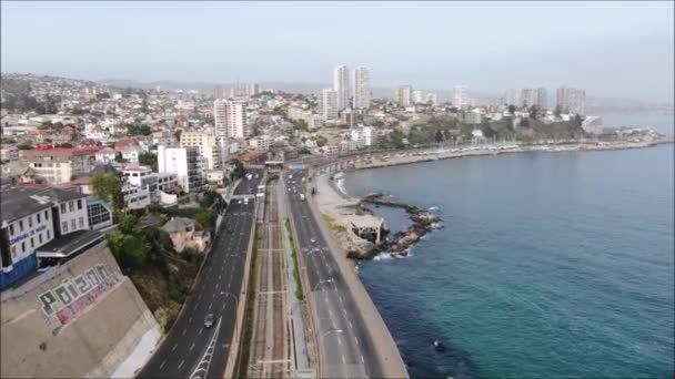 Vista Aérea Cidade Praia Chile — Vídeo de Stock