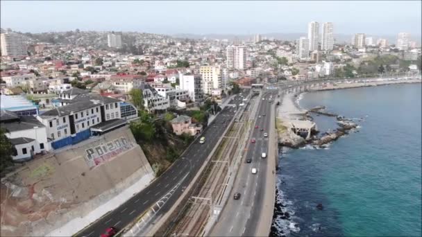 Vista Aérea Cidade Praia Chile — Vídeo de Stock