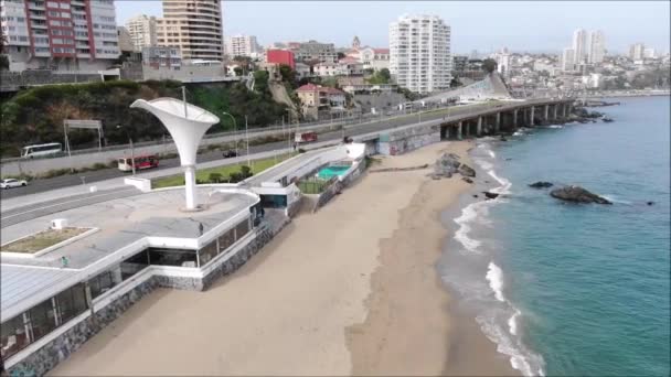 Vista Aérea Ciudad Playa Chile — Vídeos de Stock