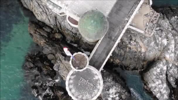 Vue aérienne ville et plage au Chili 