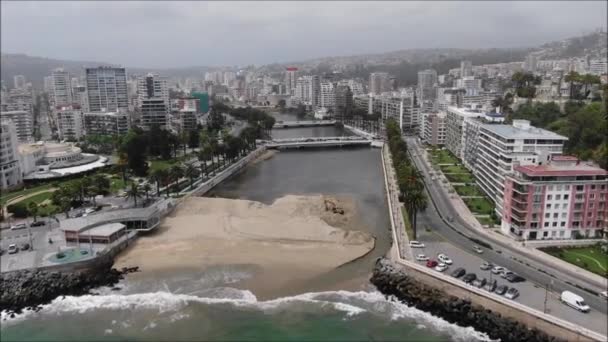 Vista Aérea Cidade Praia Chile — Vídeo de Stock