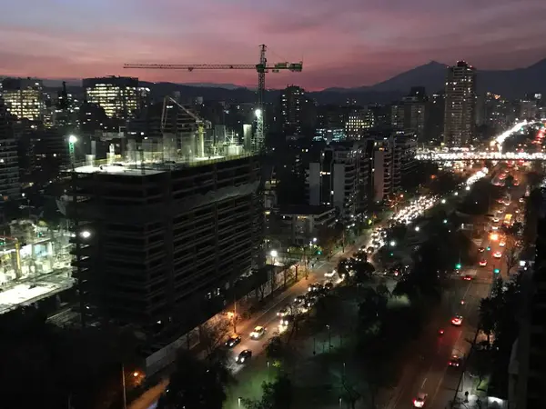Sunset Landscape Santiago City — Stock Photo, Image
