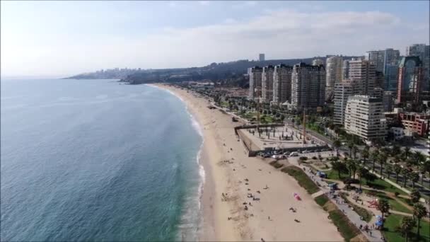 Imágenes Aéreas Una Ciudad Playa Chile — Vídeo de stock