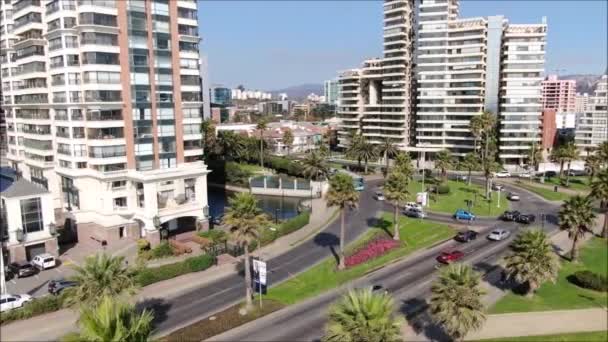 Filmati Aerei Una Città Una Spiaggia Cile — Video Stock