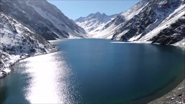 Landschap Van Bergen Een Lagune Chili — Stockvideo