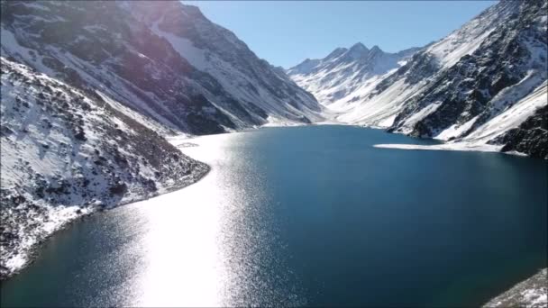 Landschap Van Bergen Een Lagune Chili — Stockvideo