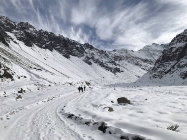 Şili dağ kar ve vadi peyzaj