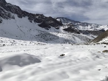 Şili dağ kar ve vadi peyzaj