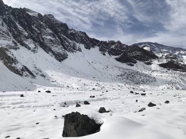 Şili dağ kar ve vadi peyzaj