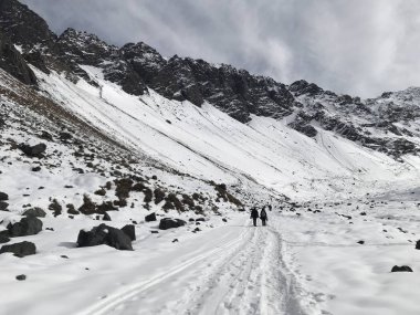 Şili dağ kar ve vadi peyzaj