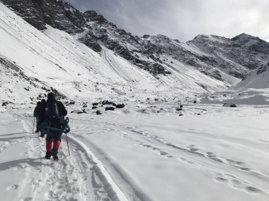 Şili dağ kar ve vadi peyzaj
