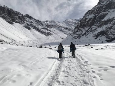 Şili dağ kar ve vadi peyzaj