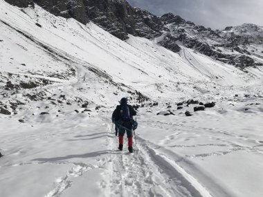 Şili dağ kar ve vadi peyzaj