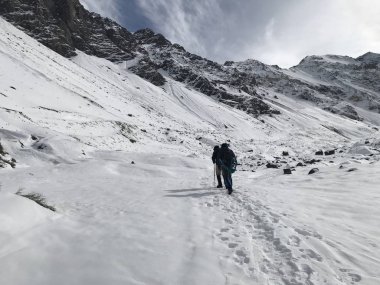 Şili dağ kar ve vadi peyzaj