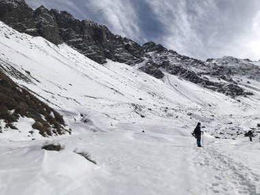 Şili dağ kar ve vadi peyzaj