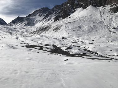 Şili dağ kar ve vadi peyzaj