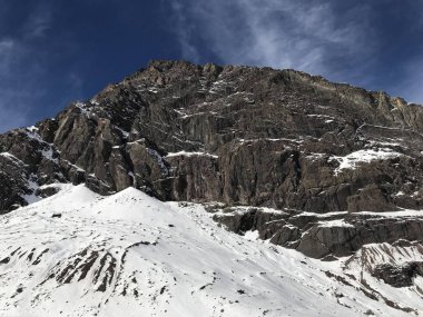 Şili dağ kar ve vadi peyzaj