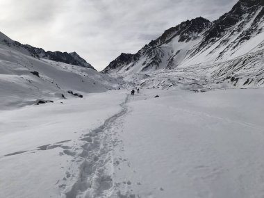 Şili dağ kar ve vadi peyzaj