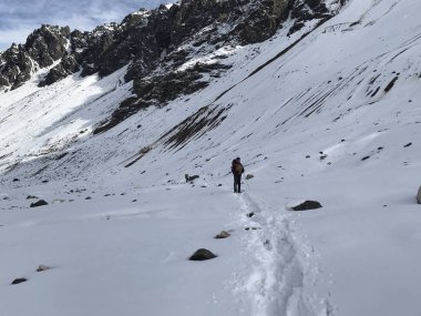 Şili dağ kar ve vadi peyzaj