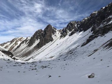 Şili dağ kar ve vadi peyzaj