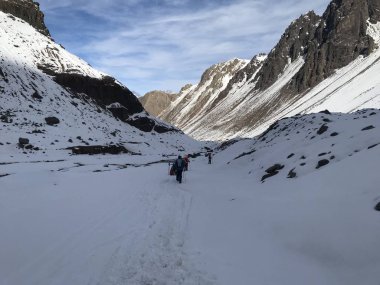 Şili dağ kar ve vadi peyzaj