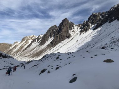Şili dağ kar ve vadi peyzaj