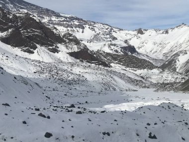 Şili dağ kar ve vadi peyzaj