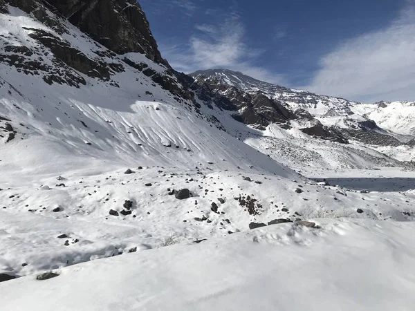 Şili dağ kar ve vadi peyzaj