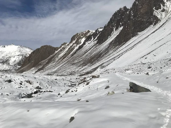 Şili dağ kar ve vadi peyzaj