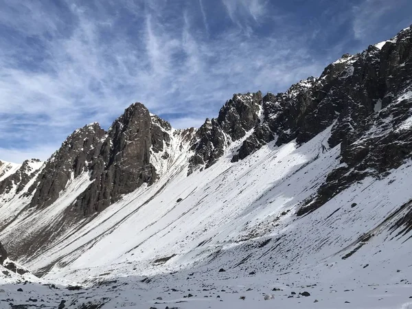 Şili dağ kar ve vadi peyzaj