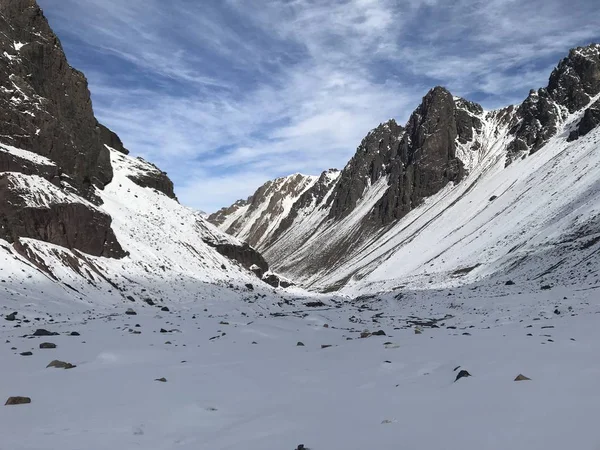 Şili dağ kar ve vadi peyzaj