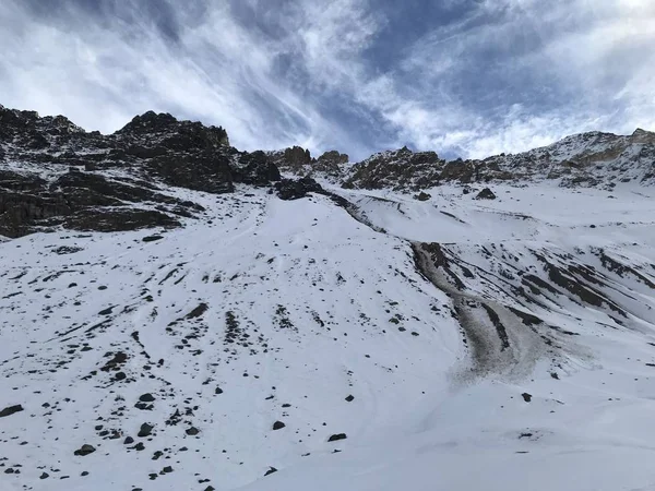 Şili Dağ Kar Vadi Peyzaj — Stok fotoğraf