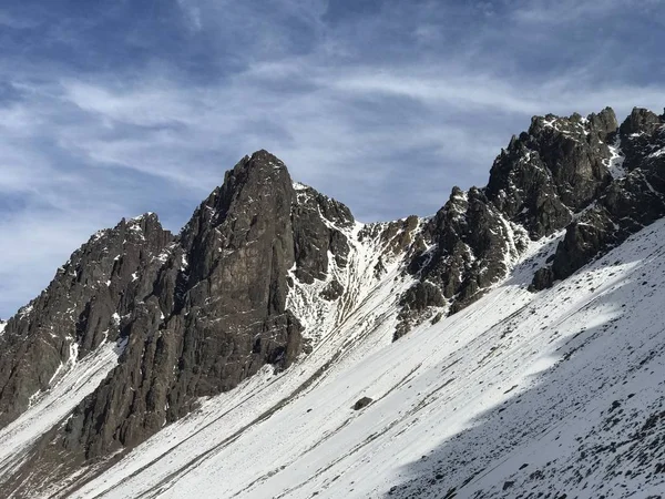 Paesaggio Montagna Neve Valle Cile — Foto Stock