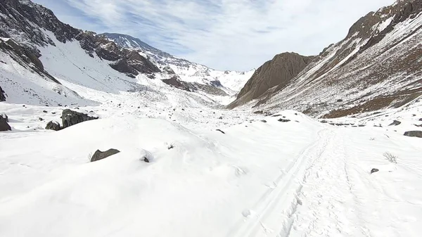 Montanha Neve Vale Paisagem — Fotografia de Stock