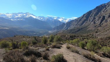 Dağların ve vadinin manzarası