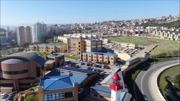 Vista Aérea Praia Cidade Paisagem — Vídeo de Stock