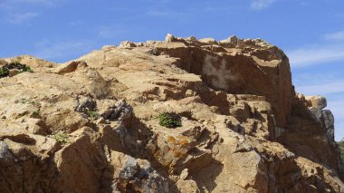 Kayalık plaj ve doğanın peyzajı