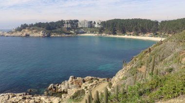 Kayalık plaj ve doğanın peyzajı