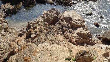 Kayalık plaj ve doğanın peyzajı