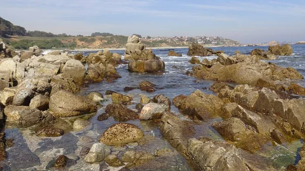 Paisagem Praia Rochosa Natureza — Fotografia de Stock