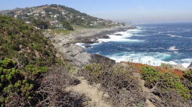 Kayalık plaj ve okyanus manzarası manzara