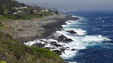 Kayalık plaj ve okyanus manzarası manzara
