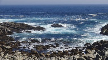 Kayalık plaj ve doğanın peyzajı