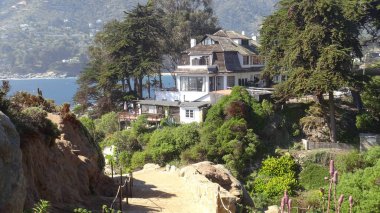 Kayalık plaj ve doğanın peyzajı