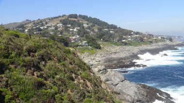 Kayalık plaj ve doğanın peyzajı